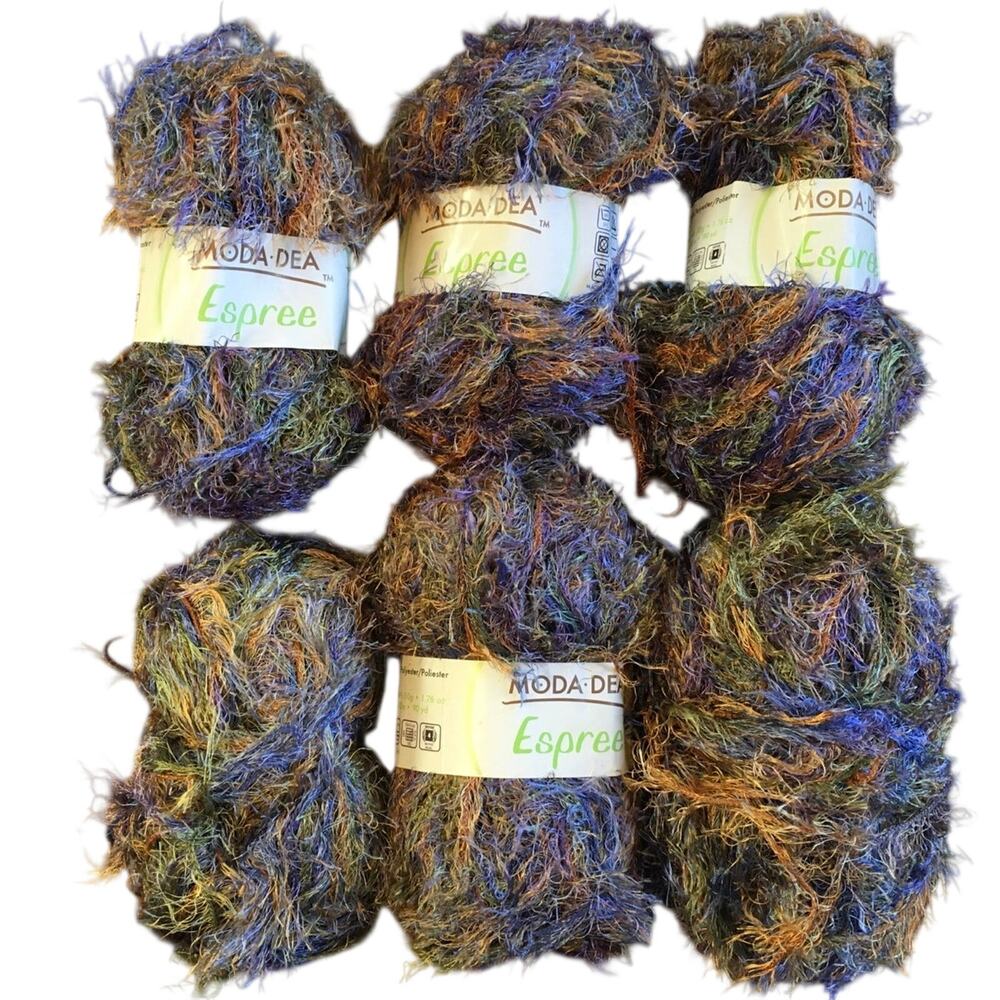Moda Dea Espree Yarn Majesty Color Lot of 6 Skeins Discontinued Eyelash Fur